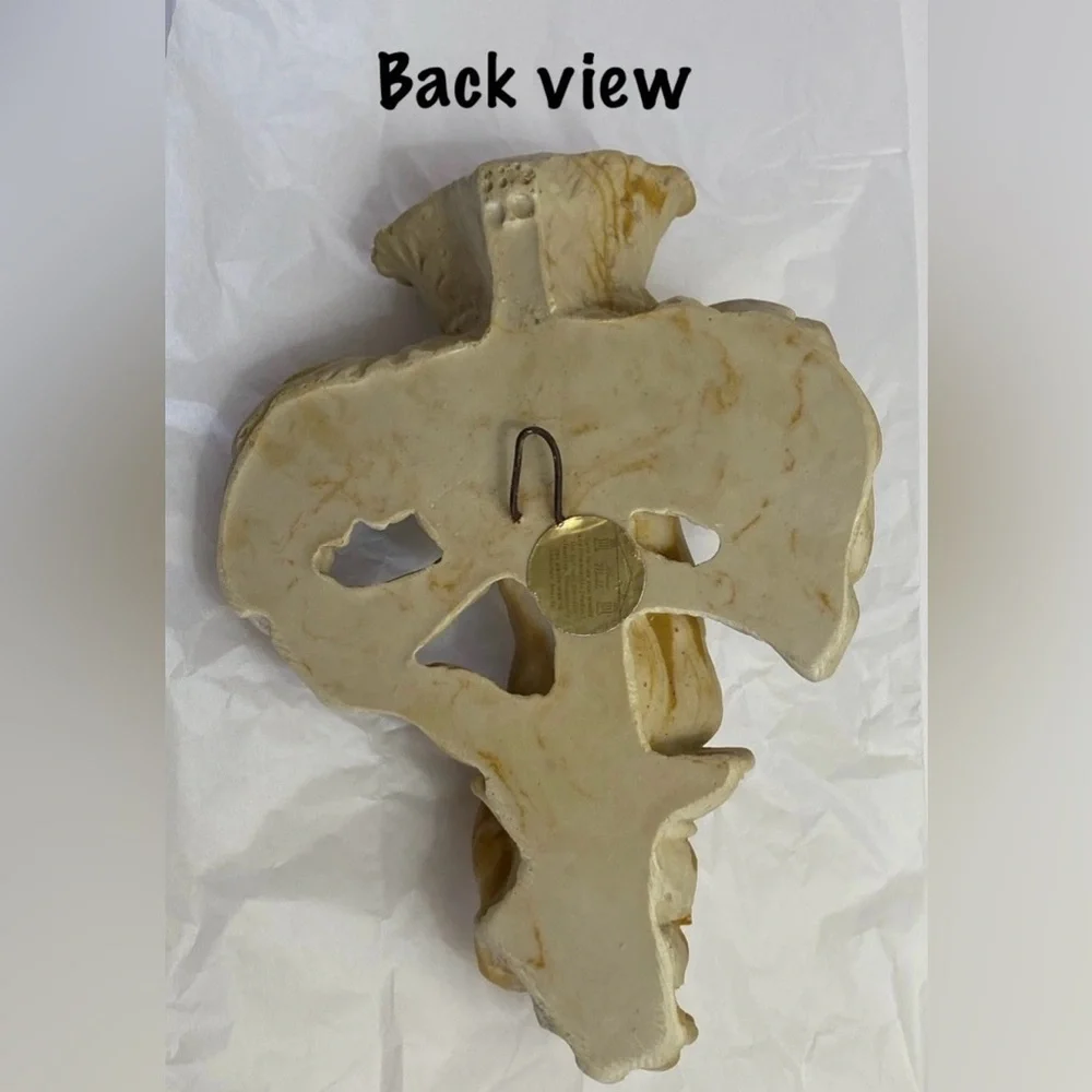 Heavy 10” Cherub Wall Candle Sconce Athena Marble ~Old Hollywood ~1960s - 1990s - Picture 4 of 11